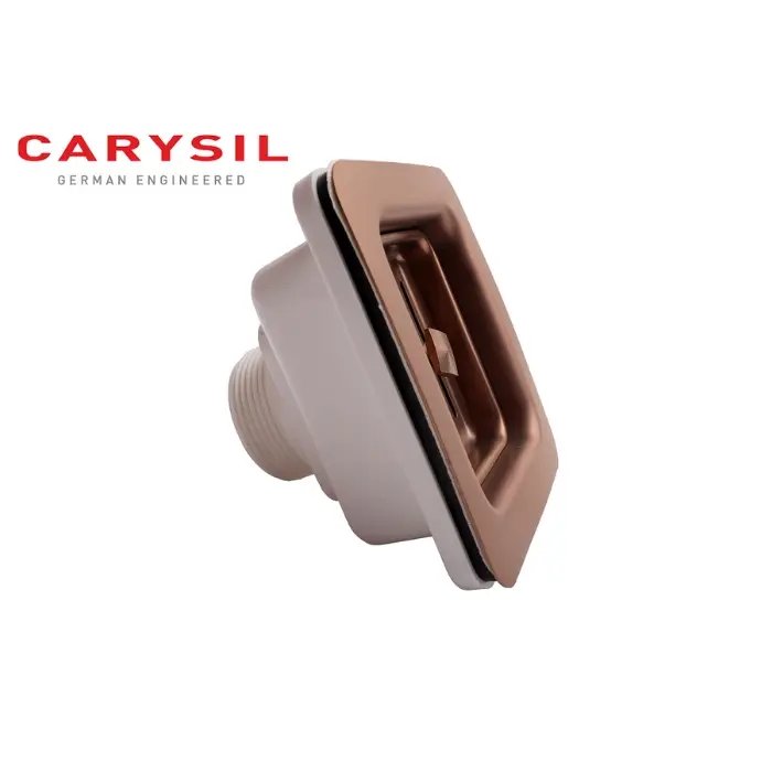 Carysil 304 Grade Stainless Steel Square Waste Coupling with Removable Waste Strainer Assembly, Corrosion-Resistant, Efficient Drainage System – Rose Gold PVD Finish