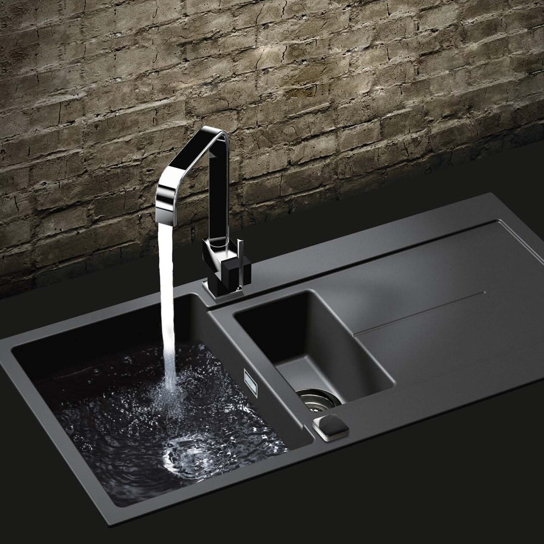 Carysil D150 Enigma Single Bowl with Drainer Kitchen Sink