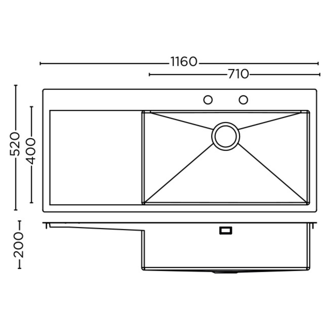 Carysil German Design SS Sink dimensions