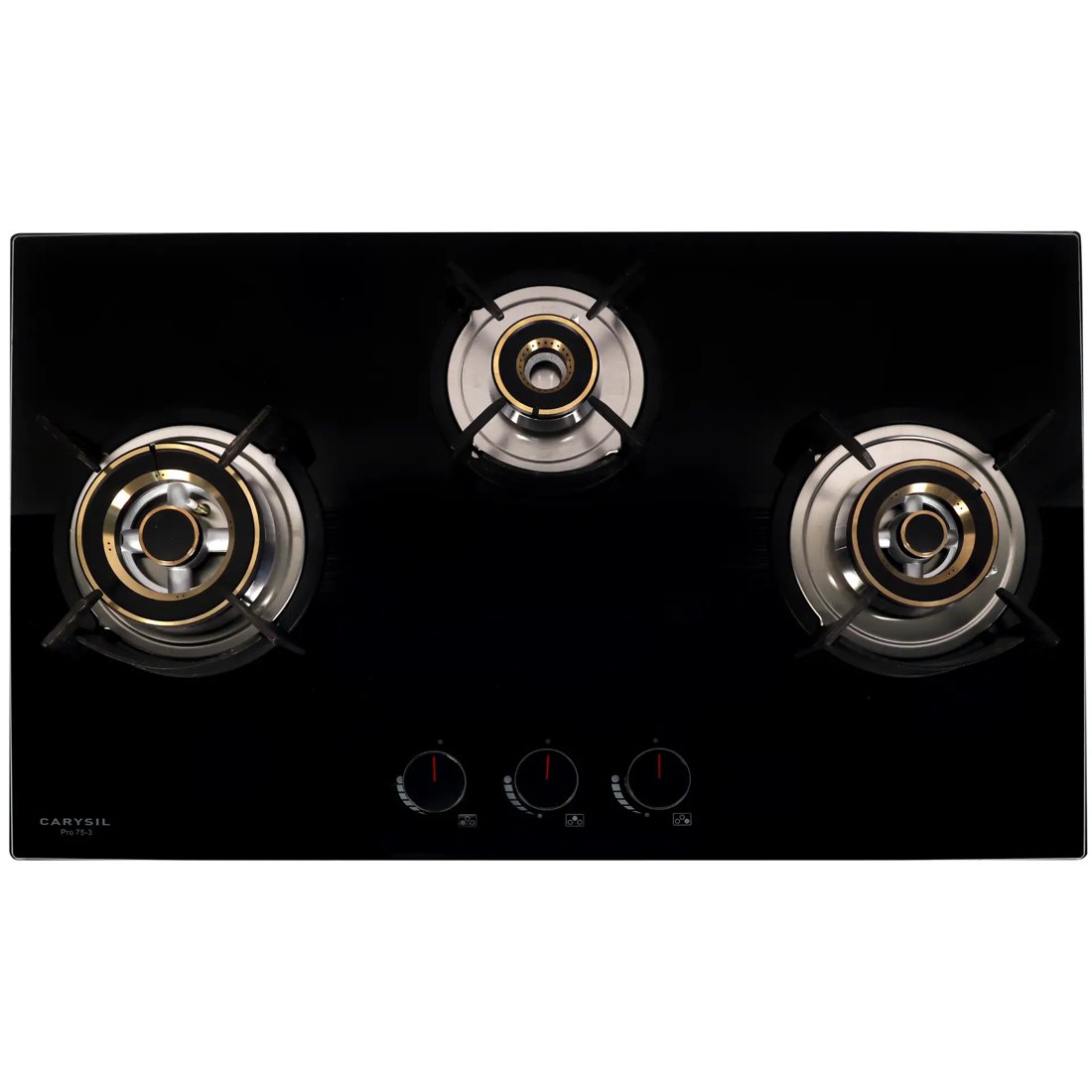 Carysil Pro 60cm Built-in Glass Hob, 4 Brass Burner