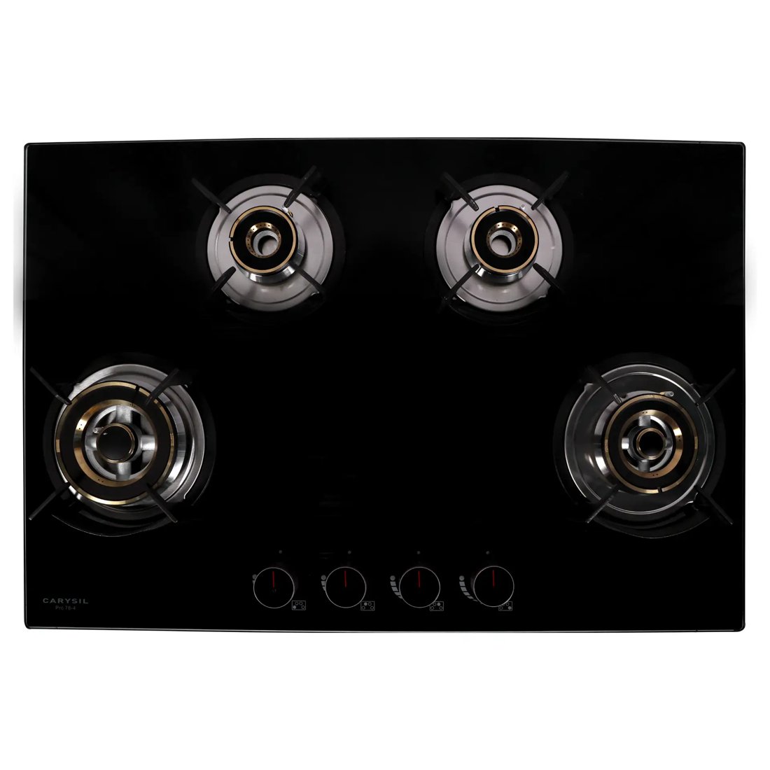 Carysil Pro 78cm Built-in Glass Hob, 4 Brass Burner