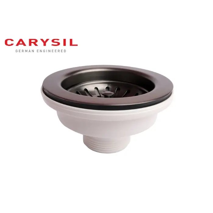 Carysil Round Waste Coupling for Kitchen Sink, Premium 304-grade Stainless Steel Coupling, Removable Waste Strainer for Kitchen Sink, Rust-Free, Corrosion-Resistant, Matt Black PVD Finish