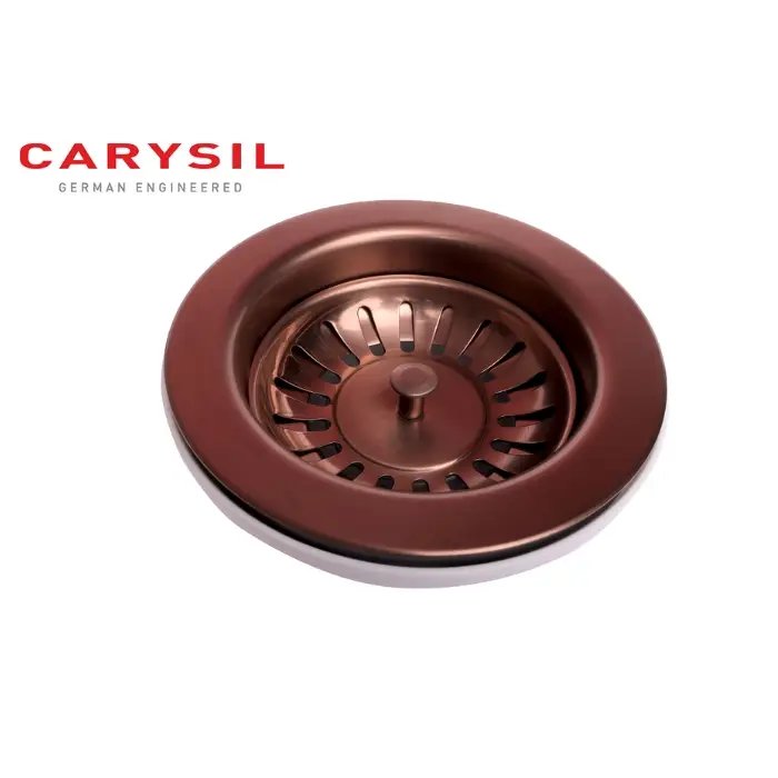 Carysil Round Waste Coupling for Kitchen Sink, Premium 304-grade Stainless Steel Coupling, Removable Waste Strainer for Kitchen Sink, Rust-Free, Corrosion-Resistant, Rose Gold PVD Finish