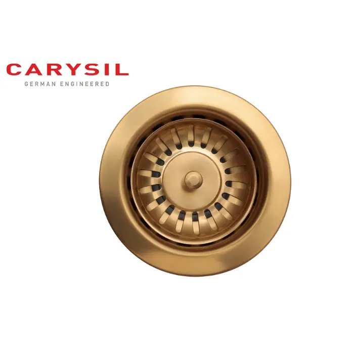 Carysil Round Waste Coupling for Kitchen Sink, Premium 304-grade Stainless Steel Coupling, Removable Waste Strainer for Kitchen Sink, Rust-Free, Corrosion-Resistant, Yellow Gold PVD Finish