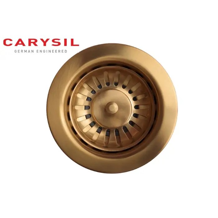 Carysil Round Waste Coupling for Kitchen Sink, Premium 304-grade Stainless Steel Coupling, Removable Waste Strainer for Kitchen Sink, Rust-Free, Corrosion-Resistant, Yellow Gold PVD Finish