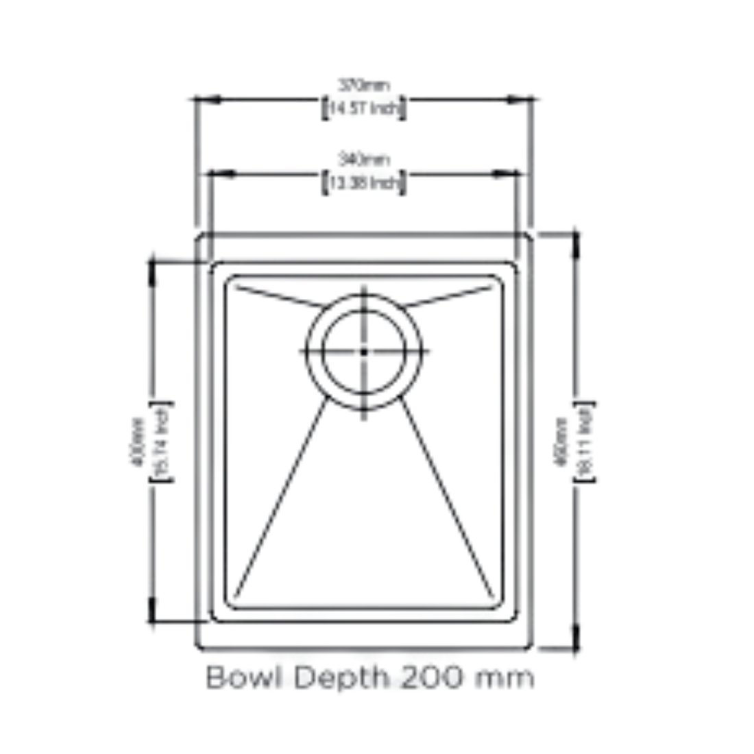 Carysil SM370 Smart Series Single Bowl Kitchen Sink dimensions