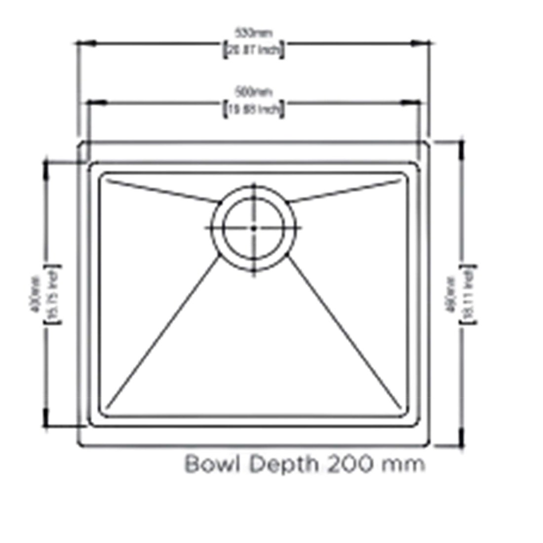 Carysil SM530 Smart Series Single Bowl Kitchen Sink dimensions
