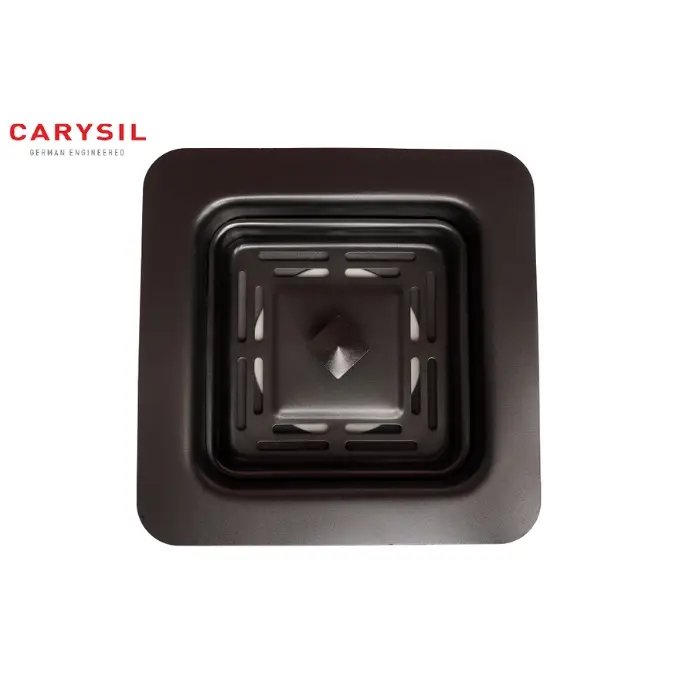 Carysil Square Waste Coupling for Kitchen Sink, Premium 304-grade Stainless Steel Coupling, Removable Waste Strainer for Kitchen Sink, Rust-free, Corrosion-Resistant, Matt Black PVD Finish
