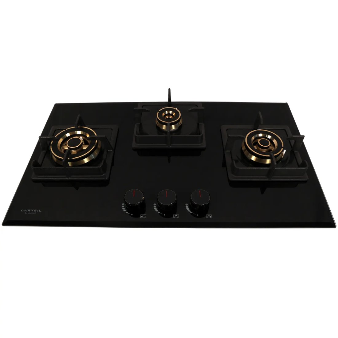 Carysil Tek Plus 75cm Built-in Glass Hob, 3 Brass Burner