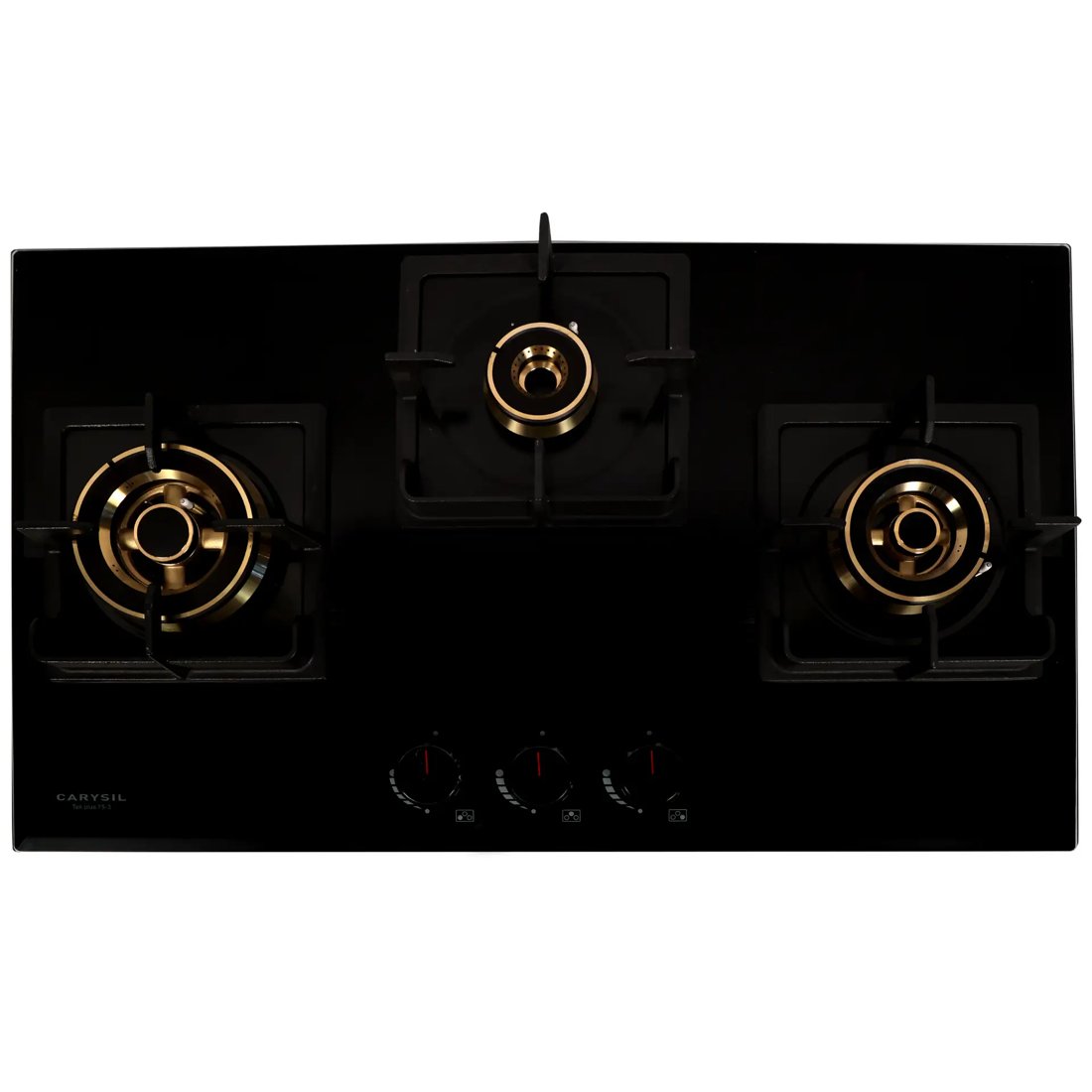 Carysil Tek Plus 75cm Built-in Glass Hob, 3 Brass Burner