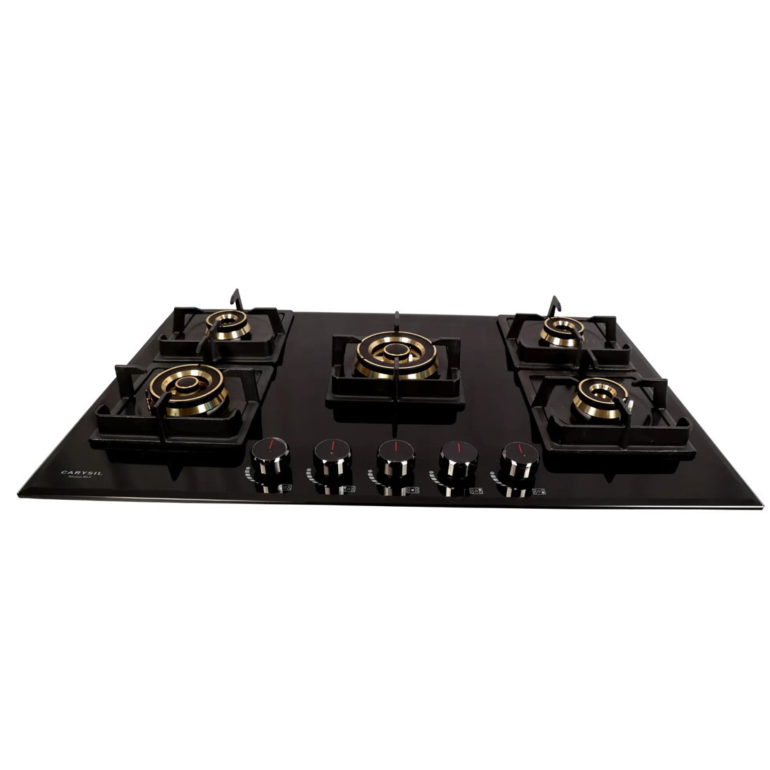 Carysil Tek Plus 90cm Built-in Glass Hob, 5 Brass Burner