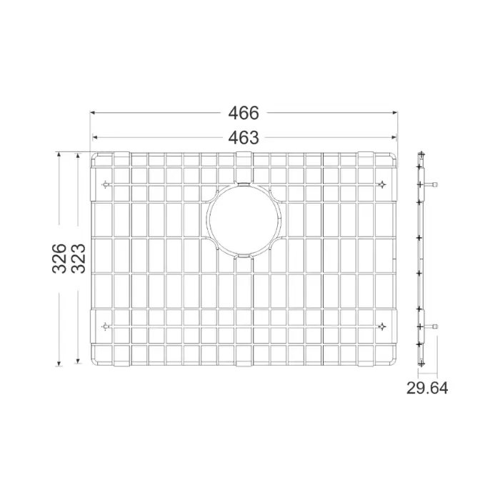 Carysil Wire Grid for Kitchen Sink, 304-Grade Stainless Steel, Metal Dish Drying Rack, Self Draining, Prevents Sliding, Kitchen Sink Accessories, 32.6×46.6×2.96 cm dimensions
