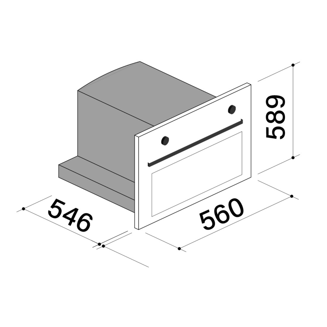 Eclipse Oven 60 cm dimensions