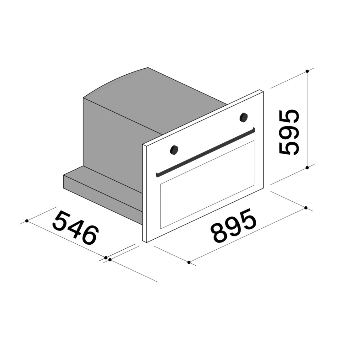 Eclipse Oven 90 cm dimensions