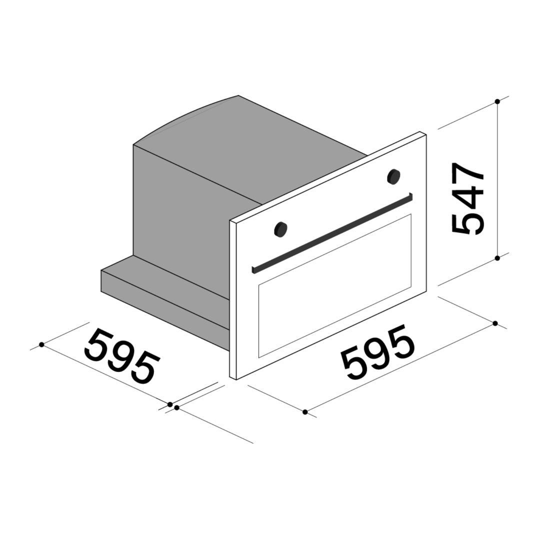 Linear Advance Oven 60 cm dimensions
