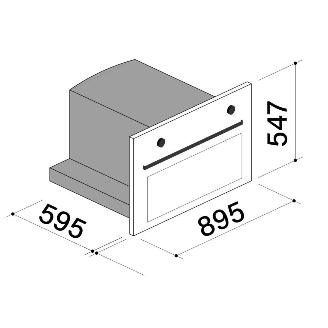 Linear Advance Oven 90 cm dimensions