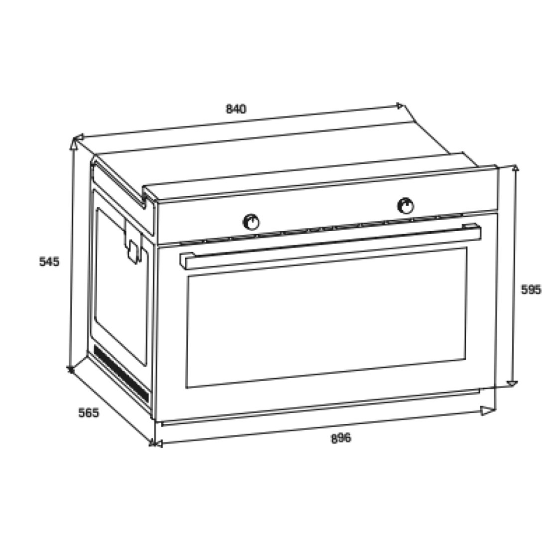 Linear Electric Oven 90 dimensions