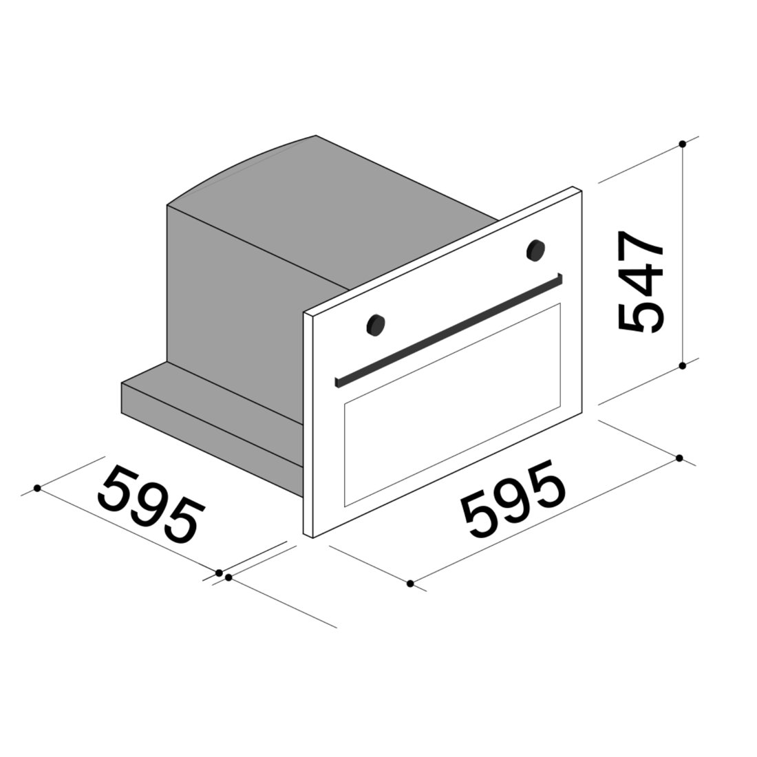 Linear Plus Oven 60 cm dimensions