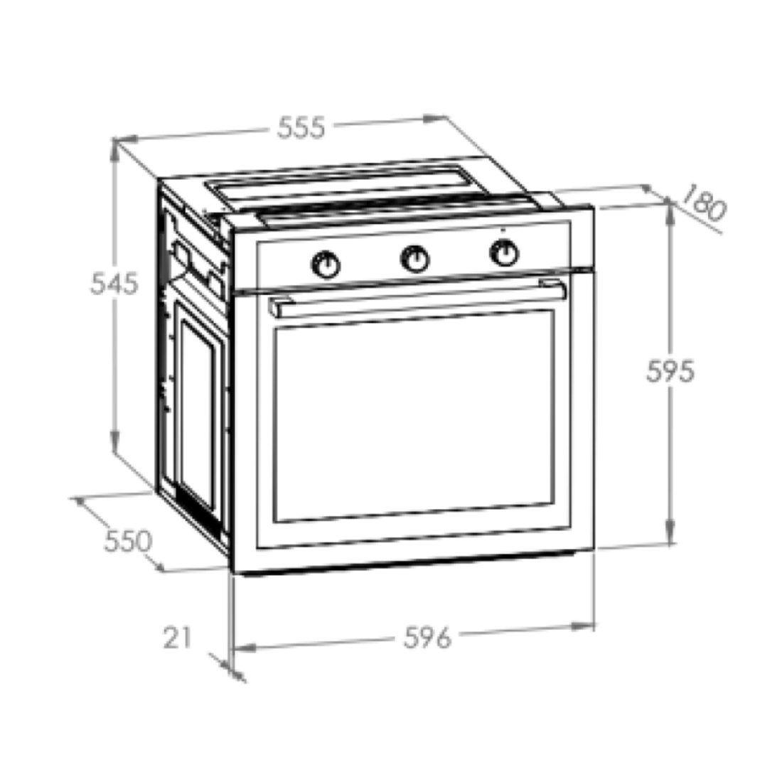 Matrix Electric Oven 60 cm dimensions