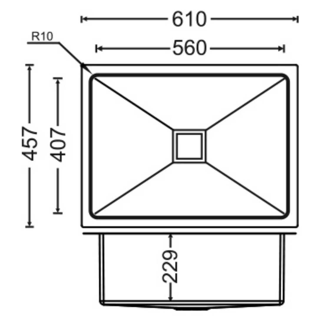 Micro Radius R10 Single Bowl 24x18x9 dimensions