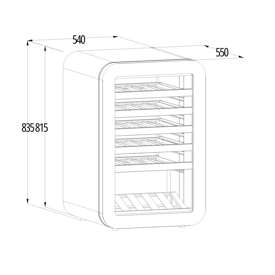 Retro Wine Chiller – 40 Bottles dimensions