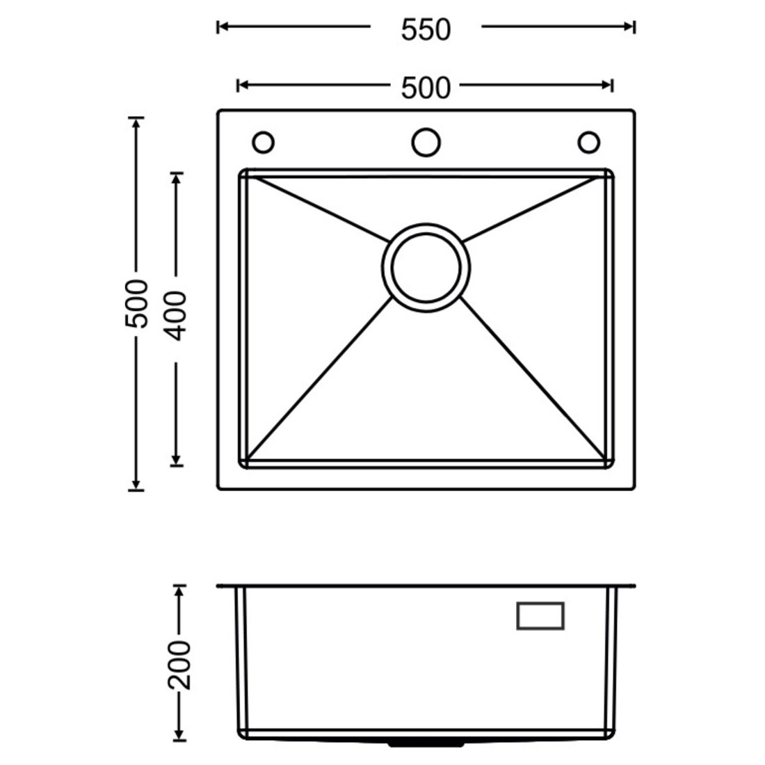 SS Workstation 550 dimensions