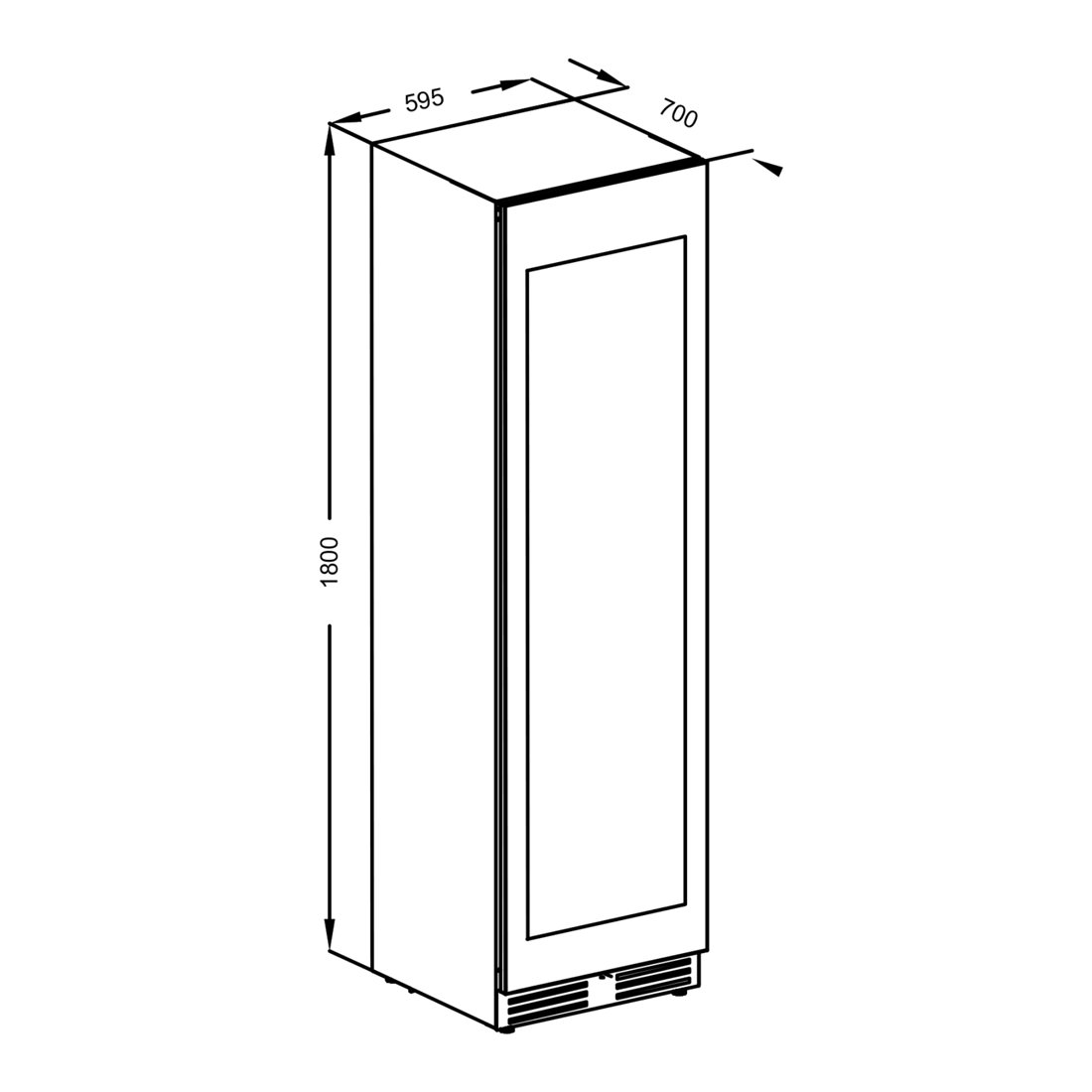 Wine Chiller – 165 Bottles dimensions