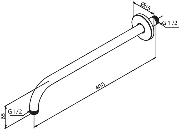Arm Long - Wall Mounted brushed bronze