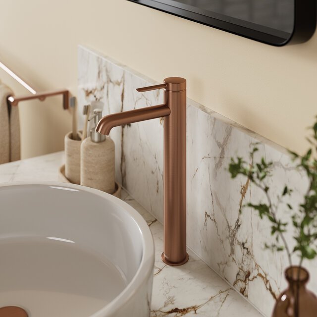 Basin Mixer - Large brushed copper