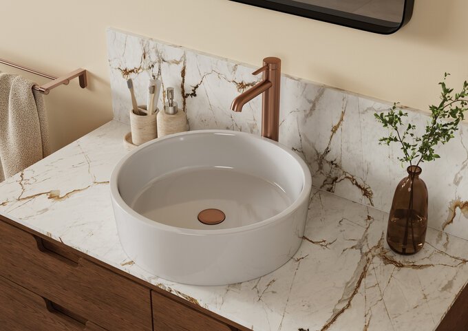 Basin Mixer - Large brushed copper