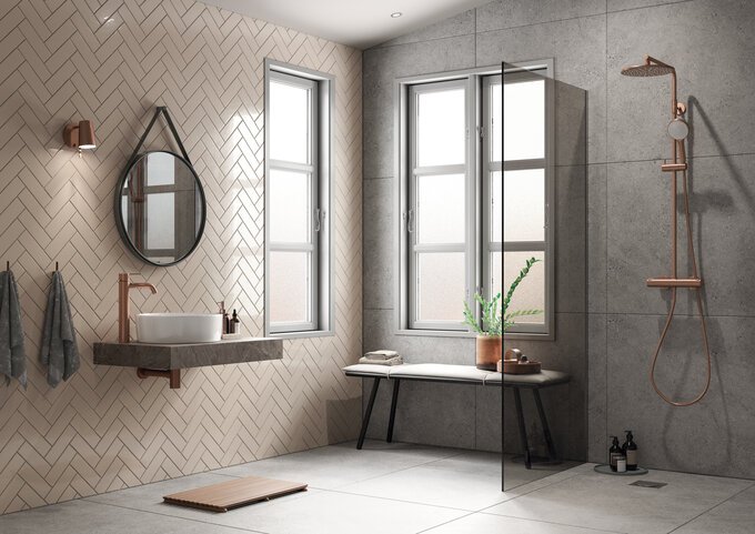 Basin Mixer - Large brushed copper
