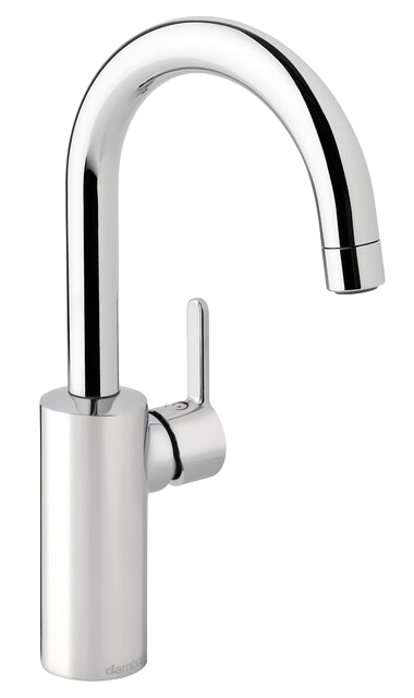 Basin mixer with high spout chrome