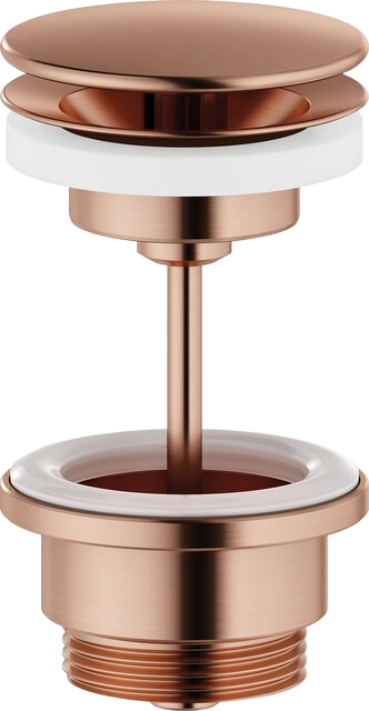 Basin waste, always open brushed copper