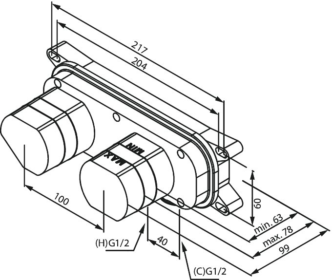 Built in Basin/Bidet Mixer Box .