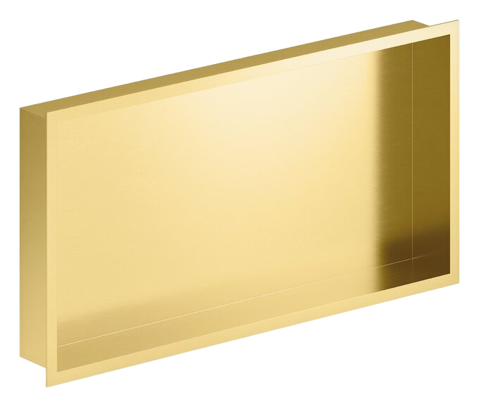 Built-in shower shelf brushed brass