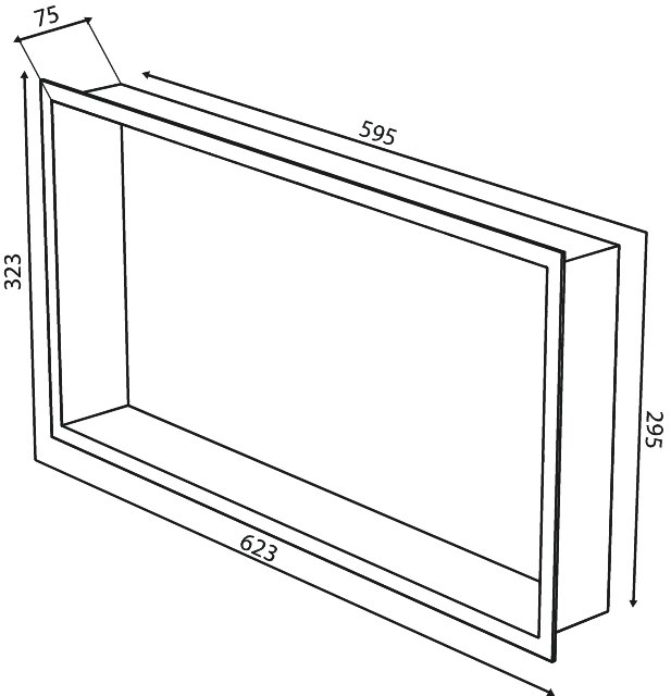 Built-in shower shelf brushed brass