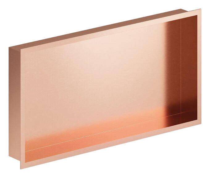 Built-in shower shelf brushed copper