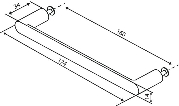 Drawer handle 160 cc brushed copper