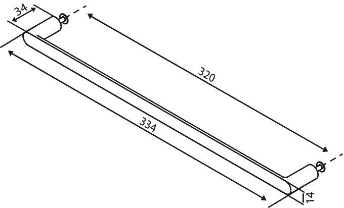 Drawer handle 320 cc steel