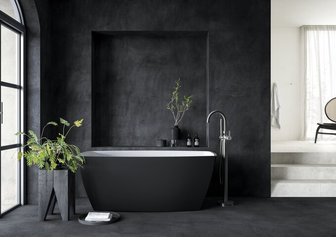 Freestanding bath mixer steel