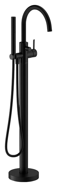 Freestanding bath mixer matt black