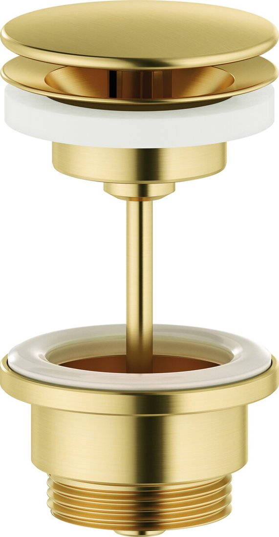 Freestanding bath mixer brushed brass