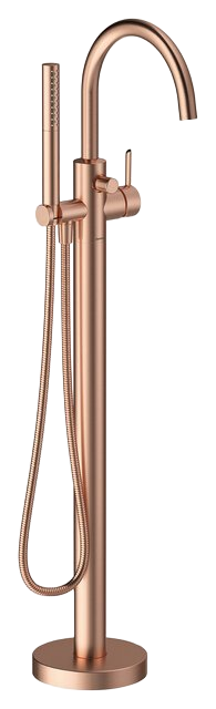 Freestanding bath mixer brushed copper