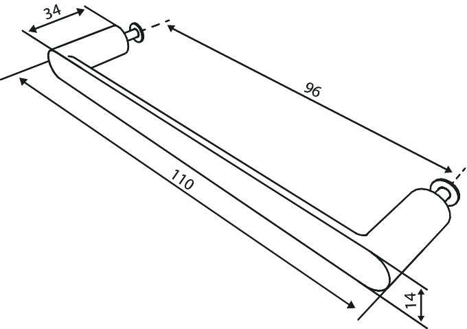 Furniture handle graphite grey