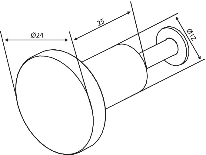 Furniture knob graphite grey