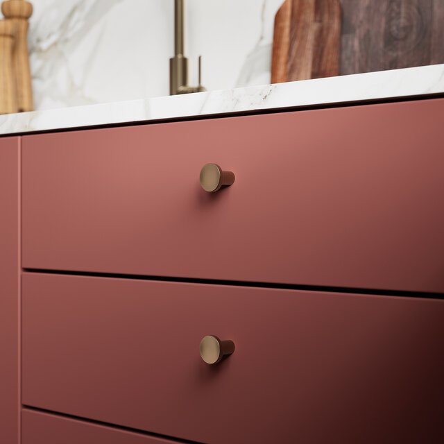 Furniture knob brushed bronze