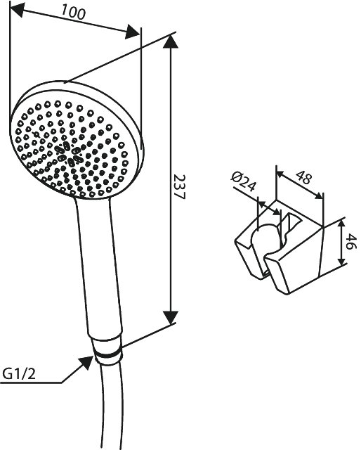 Hand shower set matt black