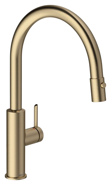 Kitchen mixer with pull-out spray brushed bronze