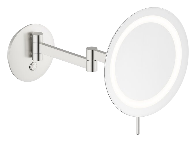 Make-up mirror with light steel