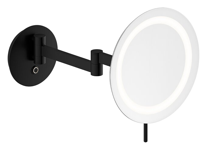 Make-up mirror with light matt black
